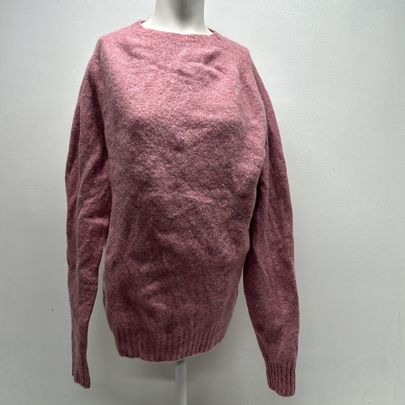 Howlin by Morrison Sweater Pullover Pure New Wool Shetland Knit Light Pink XL - Picture 1 of 8
